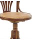 Sillón de estudio giratorio clásico madera de roble y ratán mdmhogar