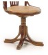 Sillón de estudio giratorio clásico madera de roble y ratán mdmhogar