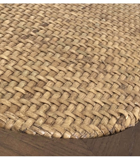 Sillón de estudio giratorio clásico madera de roble y ratán mdmhogar