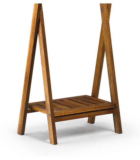 Galán de noche plegable clásico en madera teca, elegante y funcional. 2