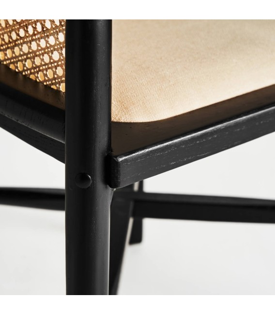 SILLÓN NUCHIS NEGRO RATÁN Y TEXTIL MDMHOGAR