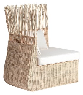 SILLÓN ROCHE RATÁN Y TEXTIL 