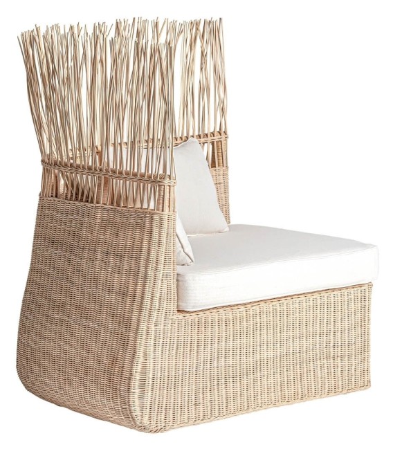 SILLÓN ROCHE RATÁN Y TEXTIL 