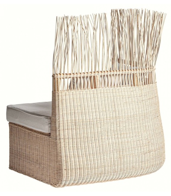 SILLÓN ROCHE RATÁN Y TEXTIL 