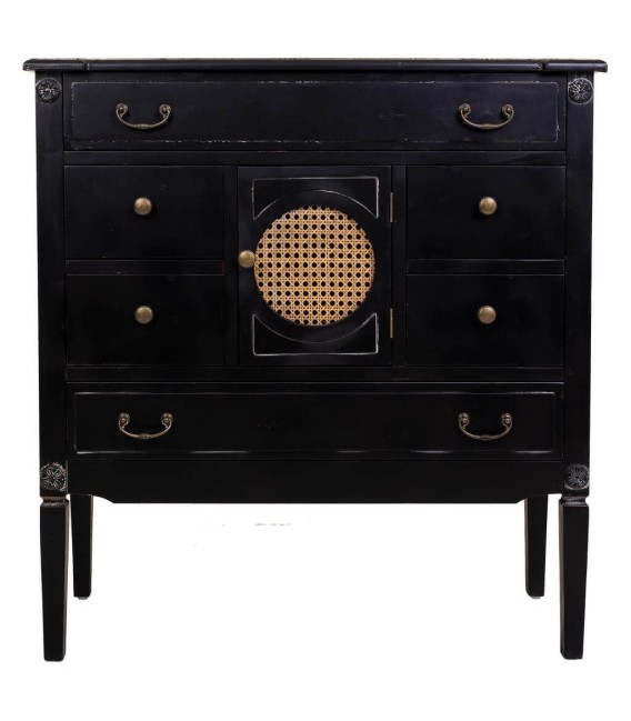 CÓMODA SERLOC MADERA Y RATÁN