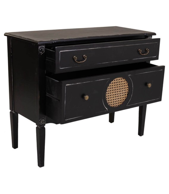 CÓMODA SERLOC 1 MADERA Y RATÁN MDMHOGAR