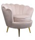 SILLÓN CONCHA METAL Y TEXTIL ROSA PALO 