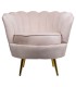 SILLÓN CONCHA METAL Y TEXTIL ROSA PALO 