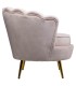 SILLÓN CONCHA METAL Y TEXTIL ROSA PALO 