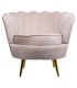 SILLÓN CONCHA METAL Y TEXTIL ROSA PALO 