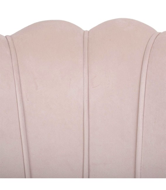 SILLÓN CONCHA METAL Y TEXTIL ROSA PALO 