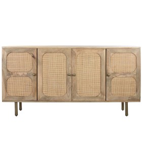 APARADOR MURTIA MADERA RATÁN Y METAL 