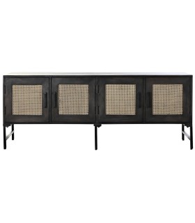 APARADOR CRALOA MADERA RATÁN Y METAL 