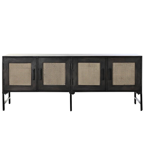 APARADOR CRALOA MADERA RATÁN Y METAL 