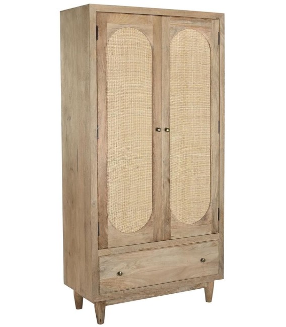 ARMARIO MURTIA MADERA RATÁN Y METAL