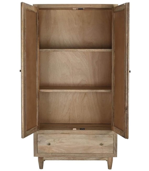 ARMARIO MURTIA MADERA RATÁN Y METAL