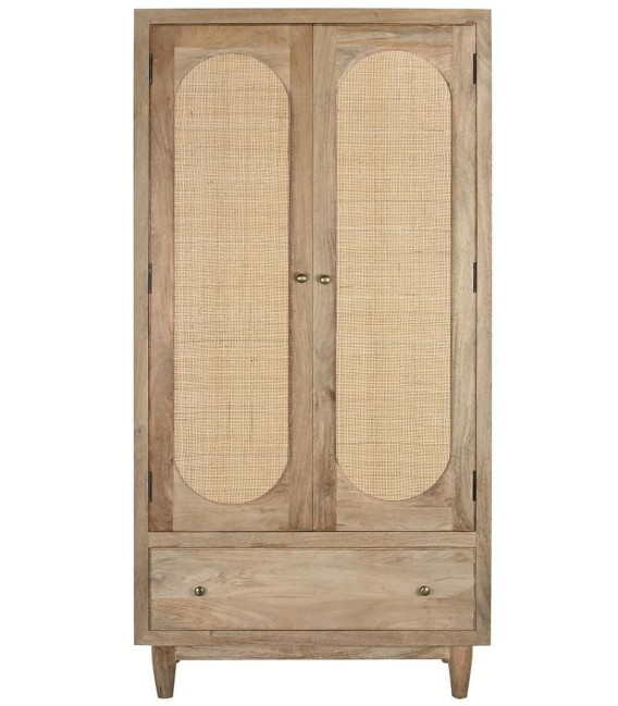 ARMARIO MURTIA MADERA RATÁN Y METAL