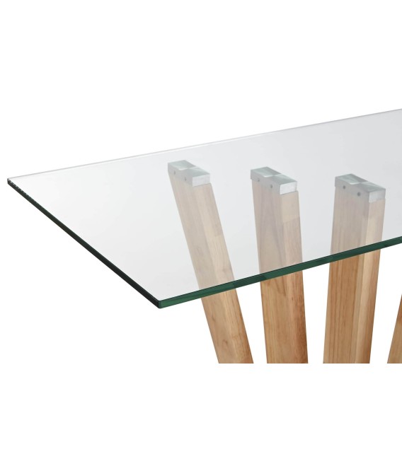 CONSOLA SHAPIRE MADERA Y CRISTAL