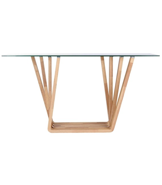 CONSOLA SHAPIRE MADERA Y CRISTAL