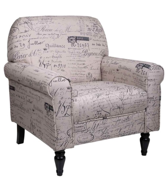 SILLÓN LETRAS MADERA Y TEXTIL 