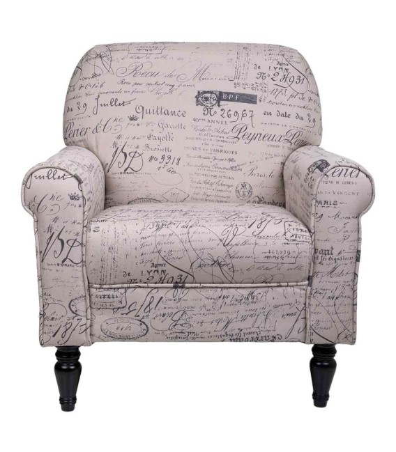 SILLÓN LETRAS MADERA Y TEXTIL 