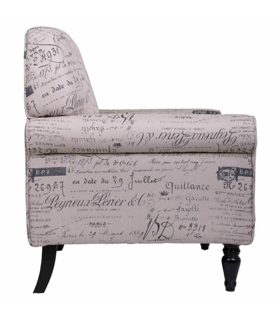 SILLÓN LETRAS MADERA Y TEXTIL 