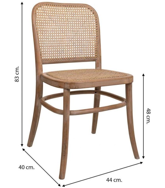 SILLA PAMPEA MADERA Y RATÁN 