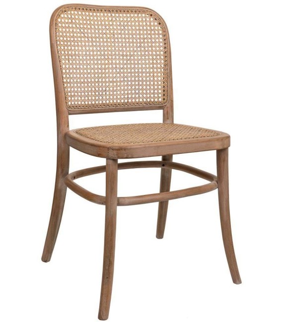 SILLA PAMPEA MADERA Y RATÁN 