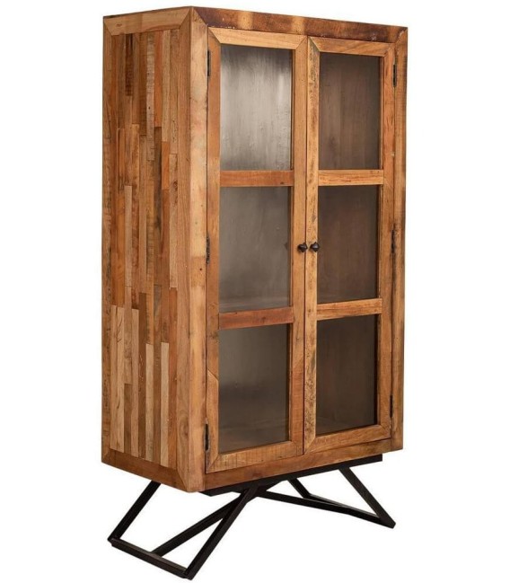 VITRINA CAMELA MADERA Y METAL 