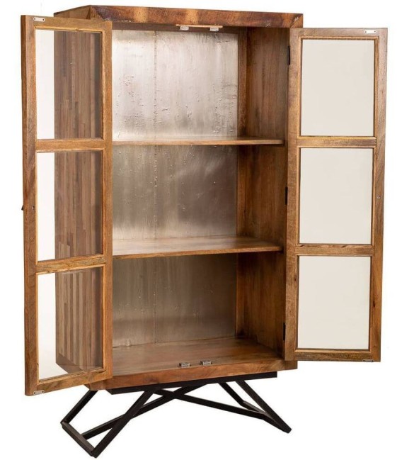 VITRINA CAMELA MADERA Y METAL 