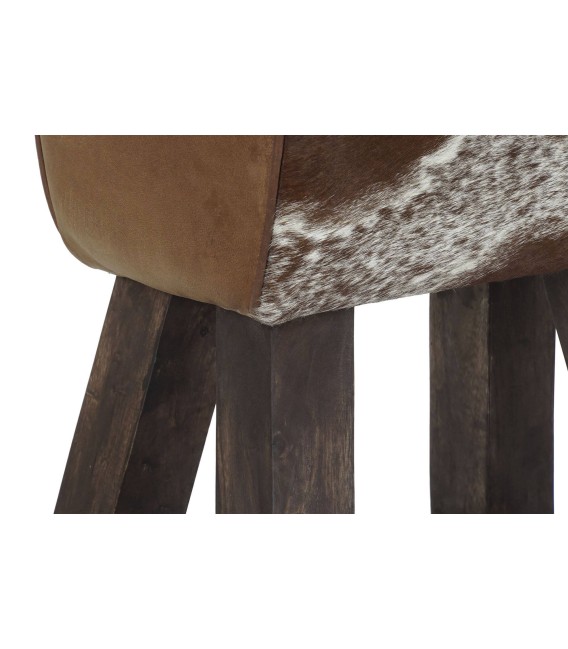 TABURETE MILWAKEE  MADERA Y PIEL 