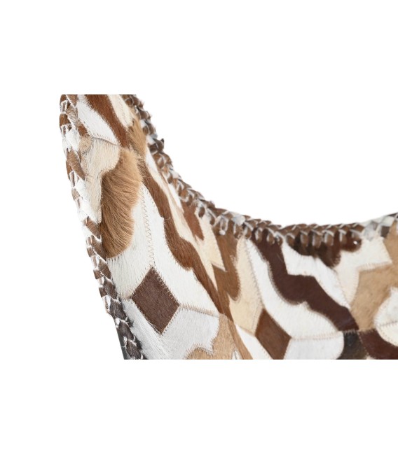 SILLÓN MARIPOSA ESCIROS METAL Y PIEL MARRÓN 