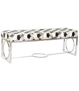 BANCO PIE DE CAMA ESCIROS METAL Y PIEL NEGRA 