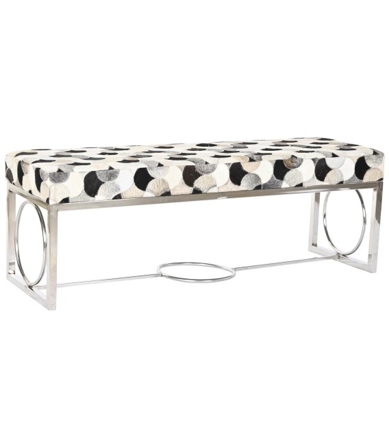 BANCO PIE DE CAMA ESCIROS METAL Y PIEL NEGRA 