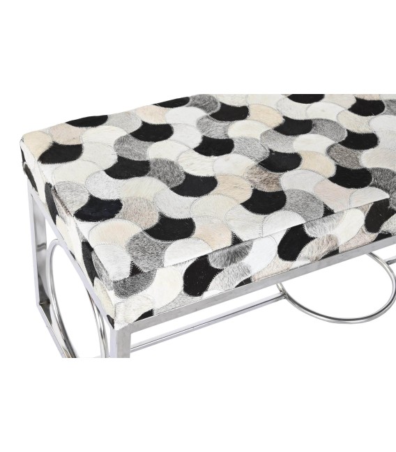 BANCO PIE DE CAMA ESCIROS METAL Y PIEL NEGRA 