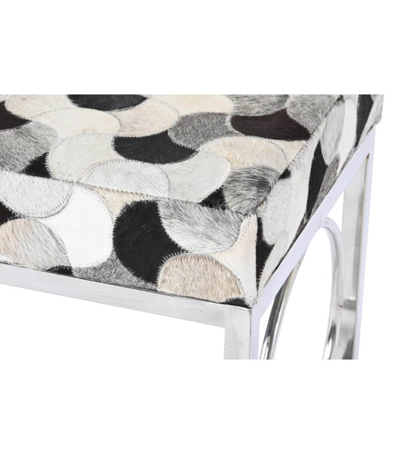 BANCO PIE DE CAMA ESCIROS METAL Y PIEL NEGRA 