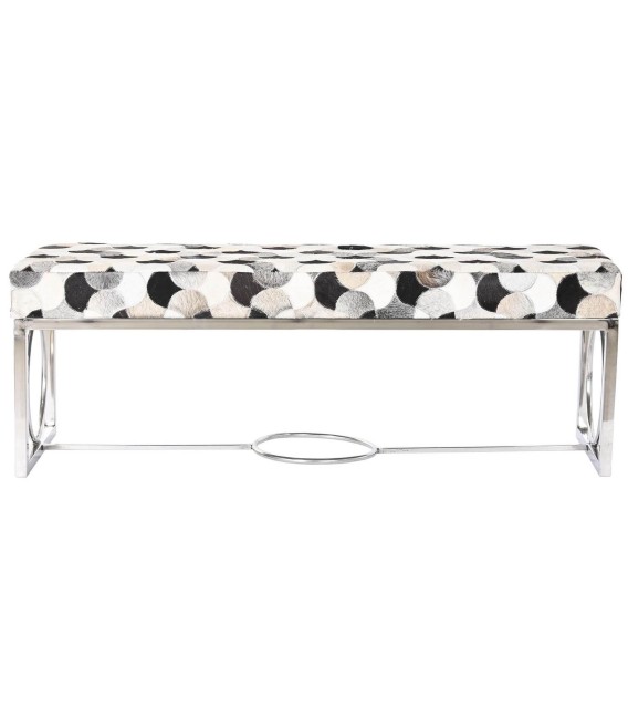 BANCO PIE DE CAMA ESCIROS METAL Y PIEL NEGRA 