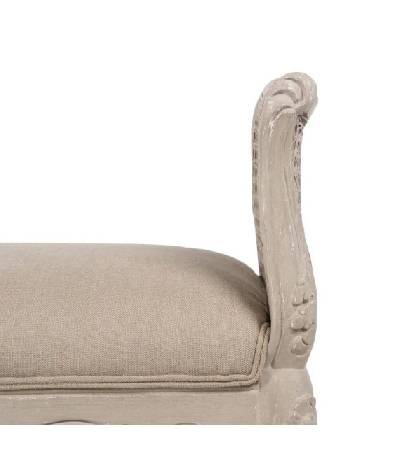 BANCO PIE DE CAMA PROVENCE MADERA RATÁN Y TEXTIL 