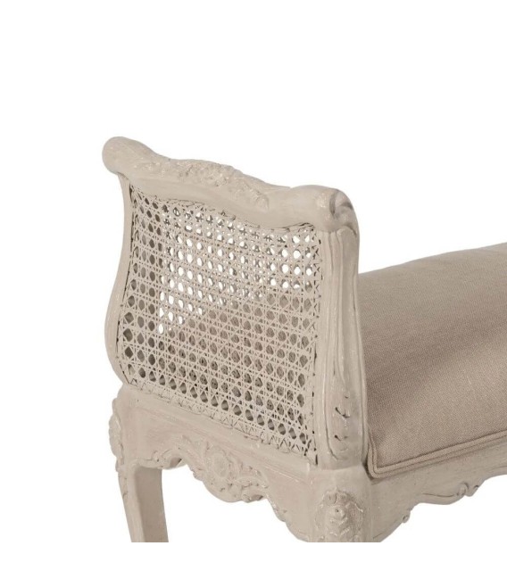 BANCO PIE DE CAMA PROVENCE MADERA RATÁN Y TEXTIL 