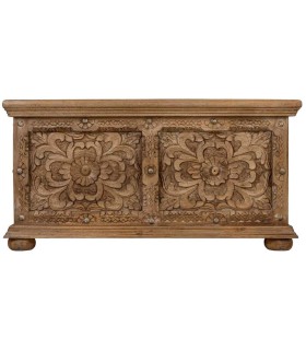 Mesita de centro baúl de madera de mango con tapa abatible1