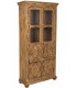 Vitrina étnica de madera tallada a mano con puertas combinadas. Mdmhogar