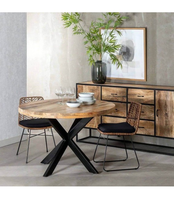 MESA DE COMEDOR SHERLOCK MADERA Y METAL 