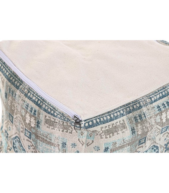 PUF MALENCA AZUL CUADRADO FLECOS MDMHOGAR