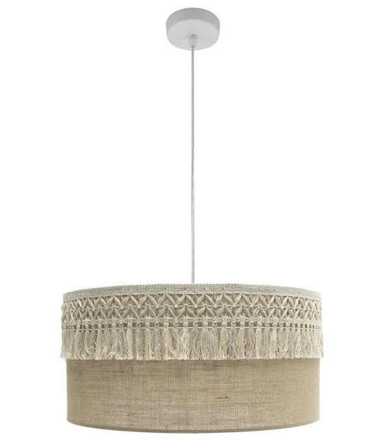 LÁMPARA DE TECHO KATERINA  50 Ø METAL BLANCO Y TEXTIL