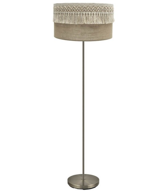 LÁMPARA DE PIE KATERINA METAL ORO VIEJO Y TEXTIL