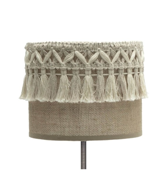 LÁMPARA DE SOBREMESA KATERINA 17 Ø METAL ORO VIEJO Y TEXTIL 