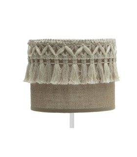 LÁMPARA DE SOBREMESA KATERINA 17 Ø METAL BLANCO Y TEXTIL MDMHOGAR