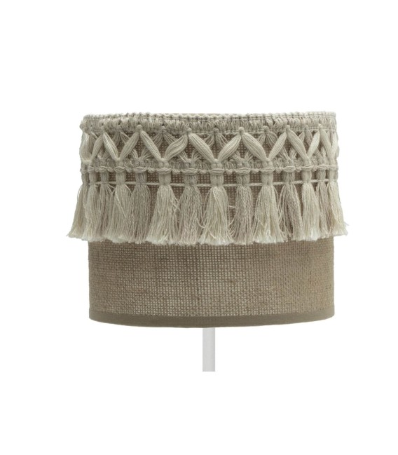 LÁMPARA DE SOBREMESA KATERINA 17 Ø METAL BLANCO Y TEXTIL MDMHOGAR