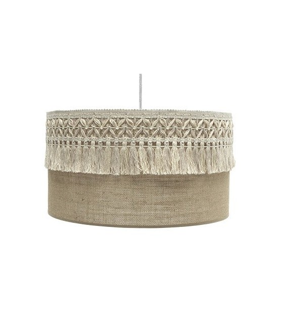 LÁMPARA DE TECHO KATERINA 40 Ø METAL BLANCO Y TEXTIL 