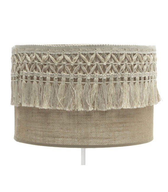 LÁMPARA DE SOBREMESA KATERINA 30 Ø METAL BLANCO Y TEXTIL 